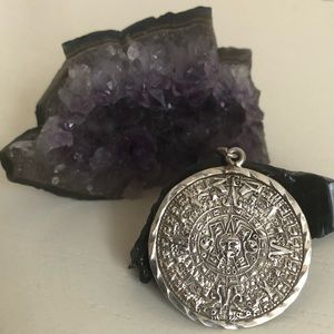 Aztec Calendar 925 stamped pendant